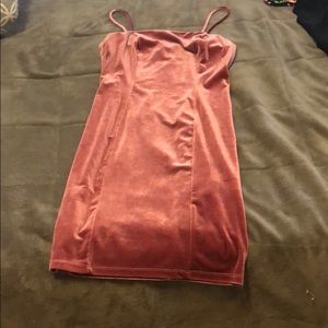Pink velvet dress
